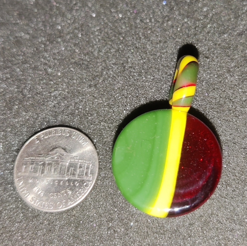 Rastafarian glass pendant